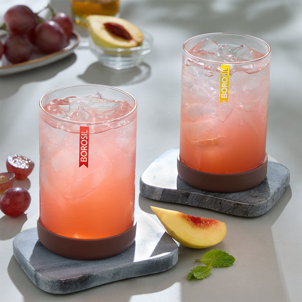 Borosil Vision Glass Set of 6, 295 ml, Cappuccino