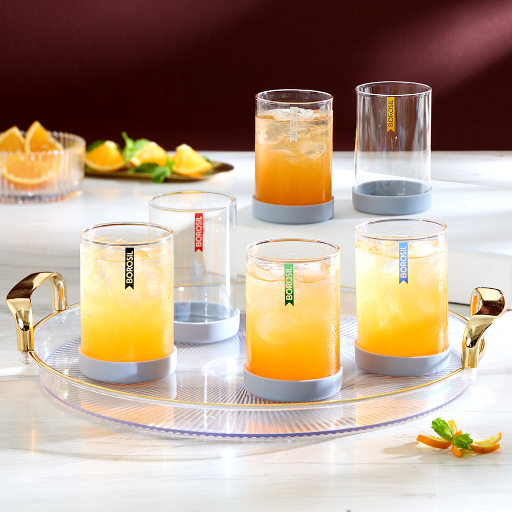 Borosil Vision Glass Set, Flint Gray