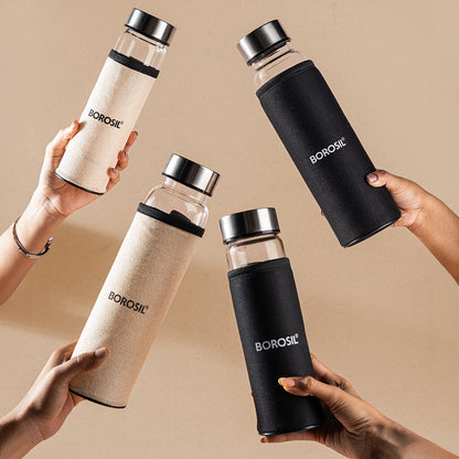 Neo Clear Glass Bottle Wide Mouth w Jute Cover