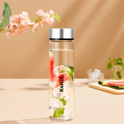 Personalised Neo Borosilicate Clear Glass Bottle