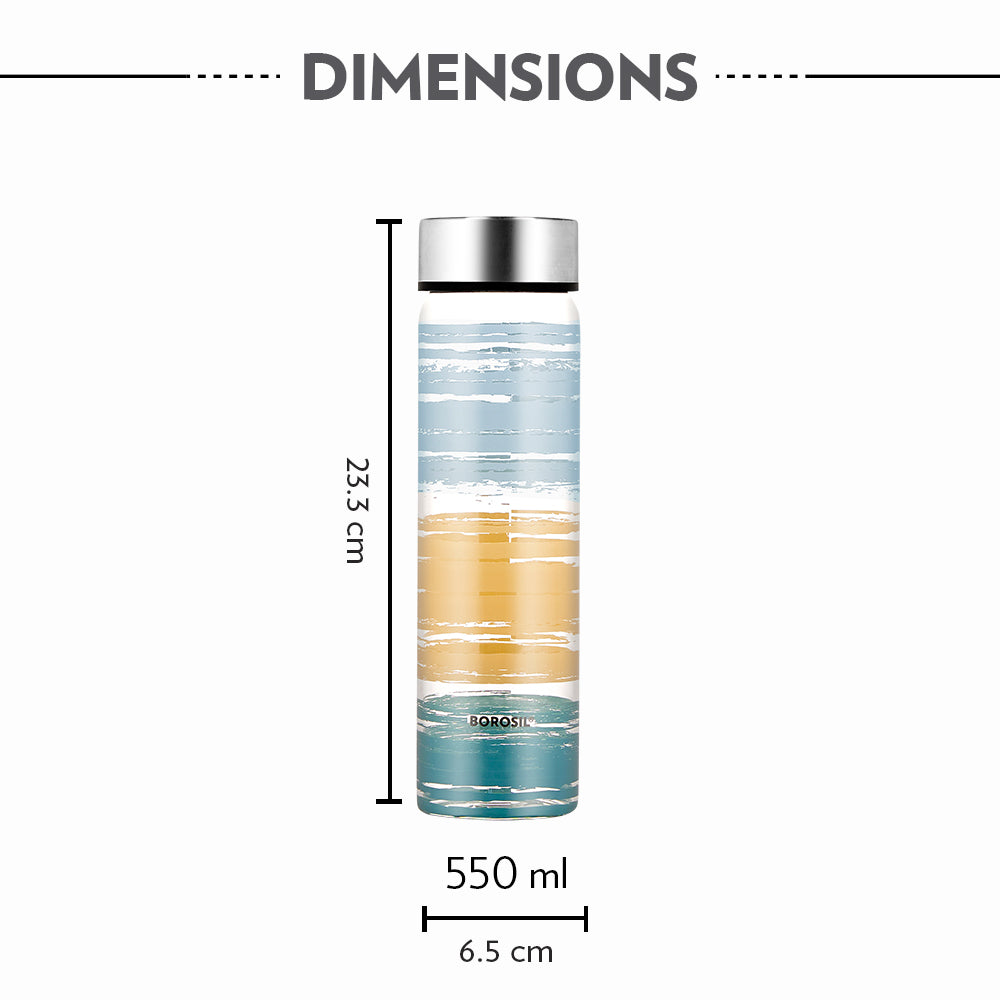 Neo Wide Mouth Glance Glass Bottle with Silver Lid