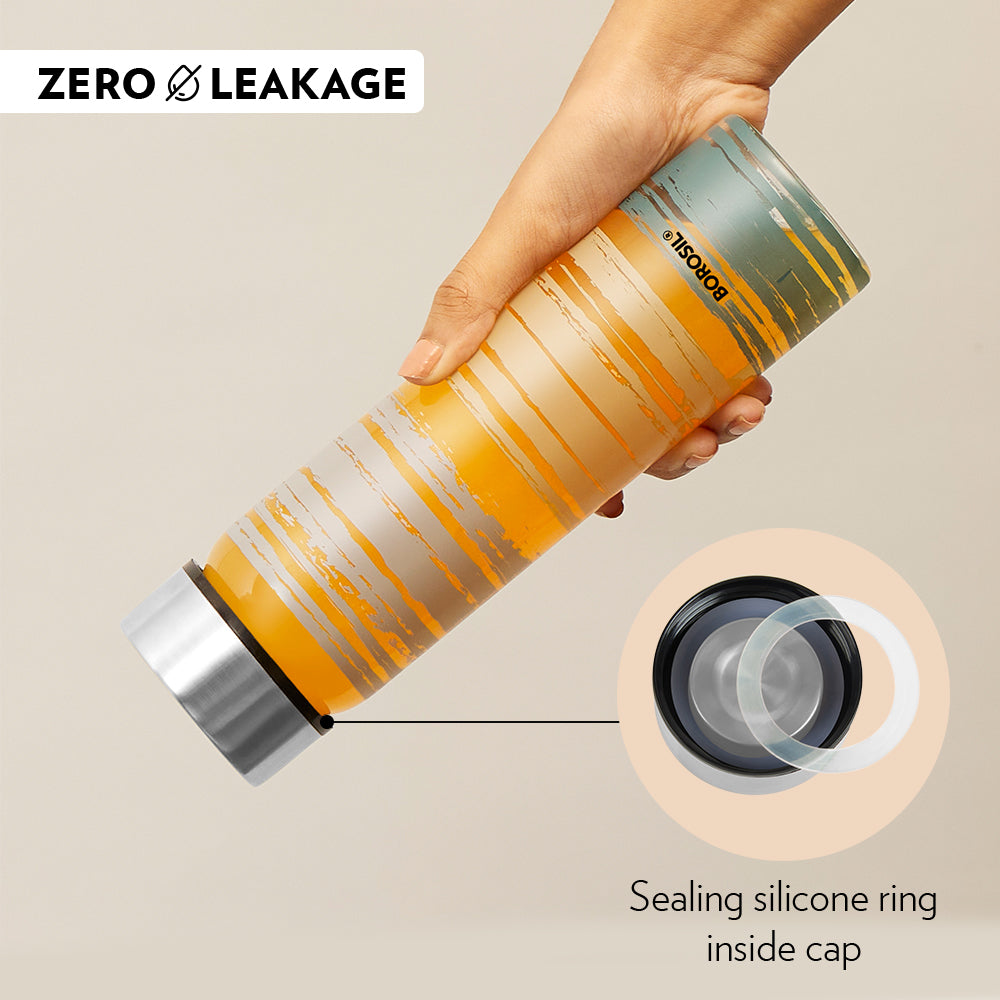 Neo Wide Mouth Glance Glass Bottle with Silver Lid