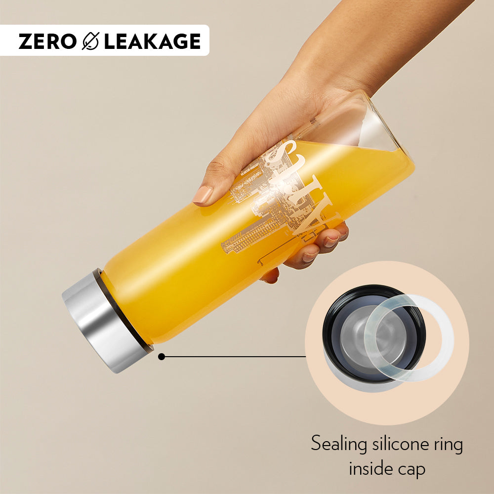 Neo Wide Mouth Roma Glass Bottle with Silver Lid