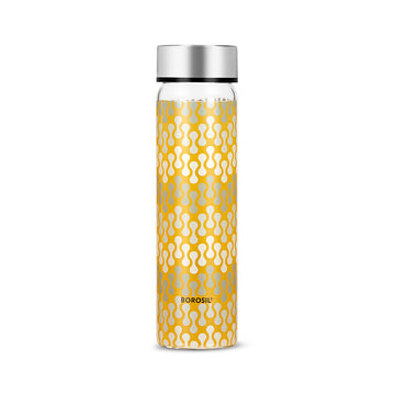Vista Glass Bottle w Wide Mouth, Silver Lid