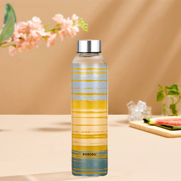 Glance Glass Bottle w Narrow Mouth, Silver Lid