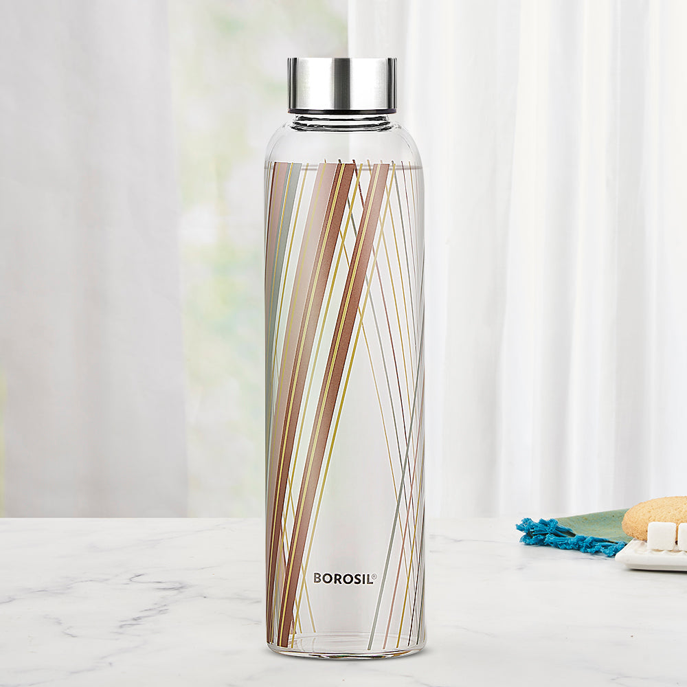 Neo Narrow Mouth Prism Glass Bottle with Silver Lid