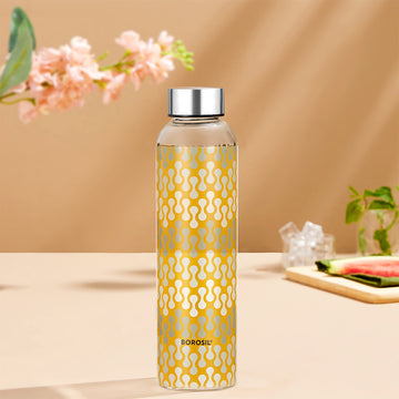 Vista Glass Bottle w Narrow Mouth, Silver Lid