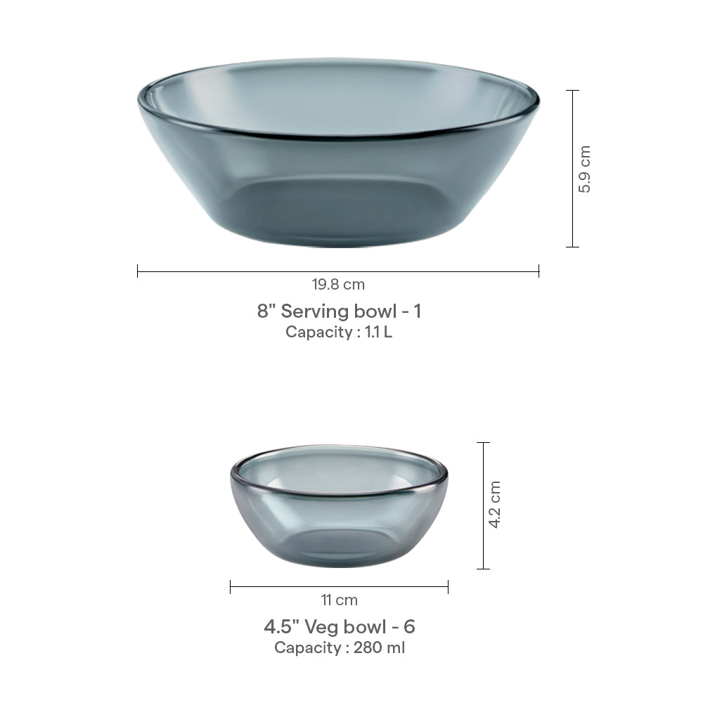 Aura Ion Glass Big Pudding Set, Grey