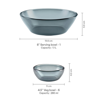 Aura Ion Glass Big Pudding Set, Grey