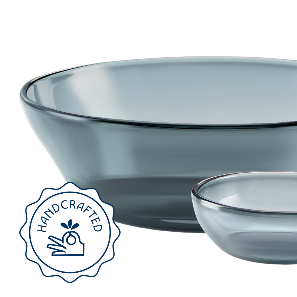 Borosil Aura Glass Small Pudding Set, Grey, 7 pc