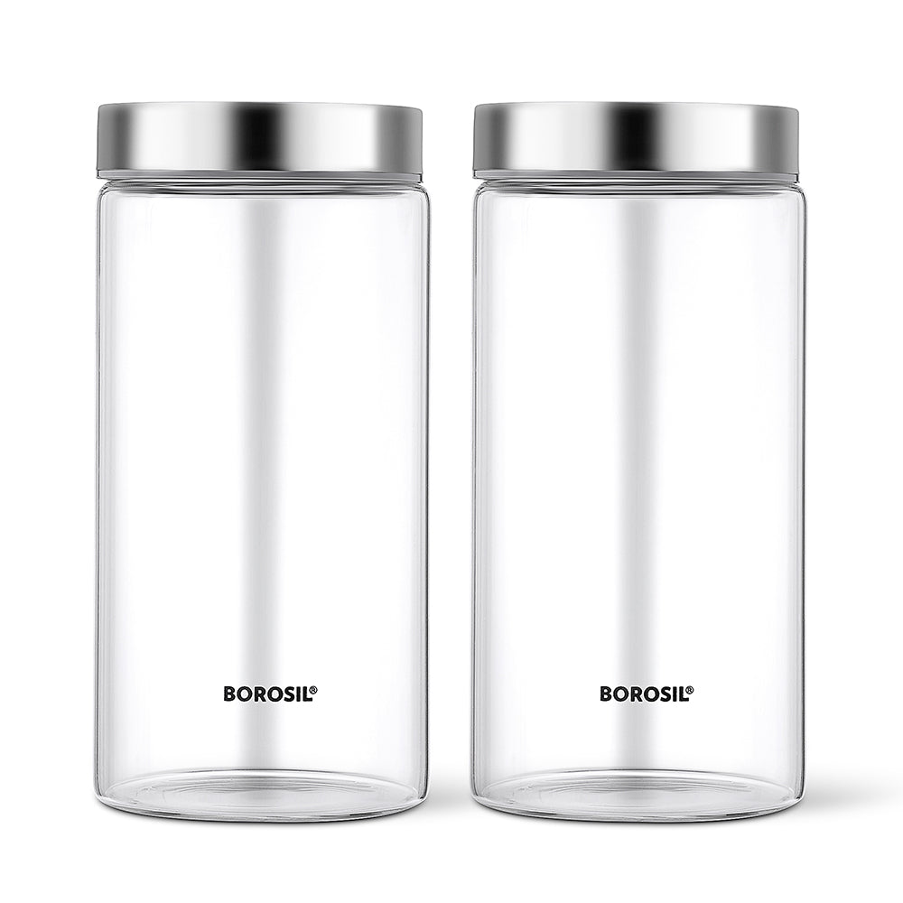 Borosil Endura Airtight Glass Jar Set, 1.2Lx2