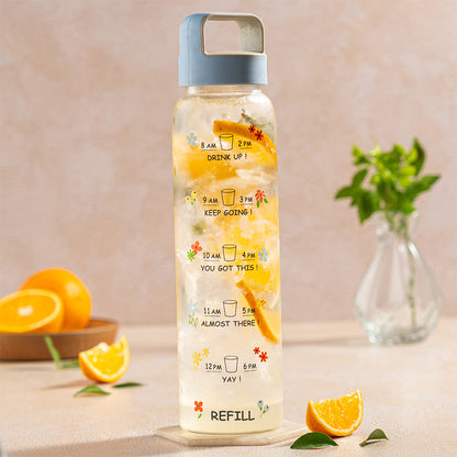 AM PM Clear Glass Bottle