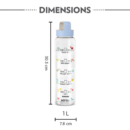 AM PM Clear Glass Bottle