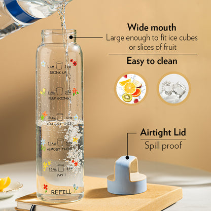 AM PM Clear Glass Bottle