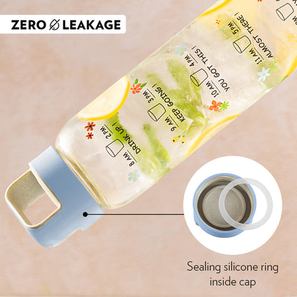 AM PM Clear Glass Bottle