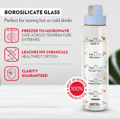 AM PM Clear Glass Bottle