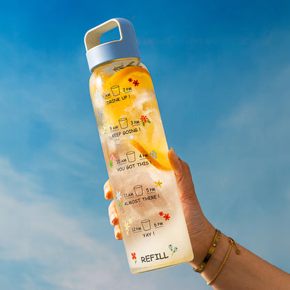 AM PM Clear Glass Bottle