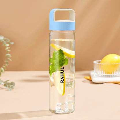 Personalised Neo Borosilicate Clear Glass Bottle