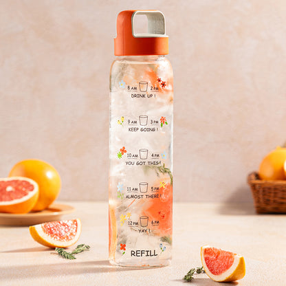 AM PM Clear Glass Bottle