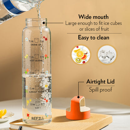 AM PM Clear Glass Bottle