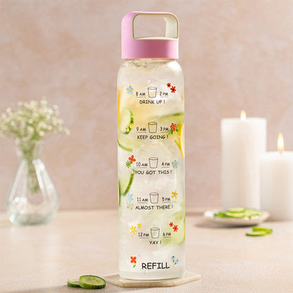 AM PM Clear Glass Bottle