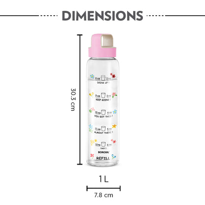 AM PM Clear Glass Bottle