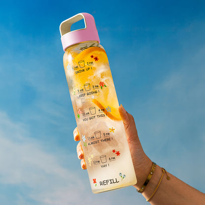 AM PM Clear Glass Bottle