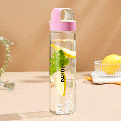 Personalised Neo Borosilicate Clear Glass Bottle