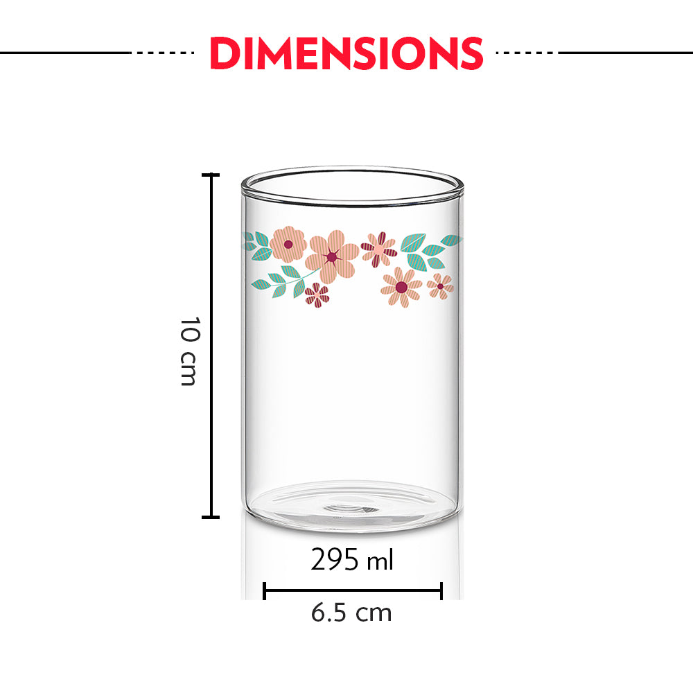 Borosil Vision Ayana Glass, Set of 6, 295ml