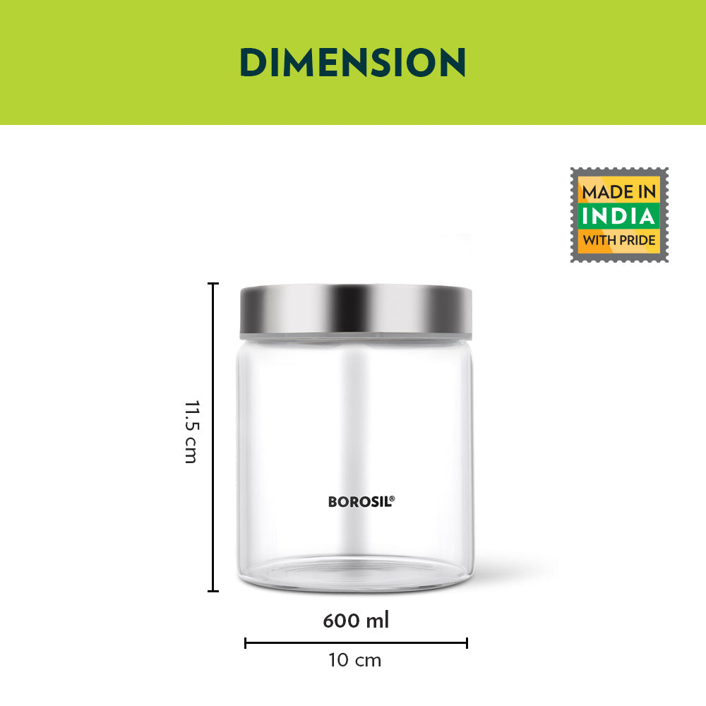 Borosil Endura Airtight Glass Jar, 1.2L