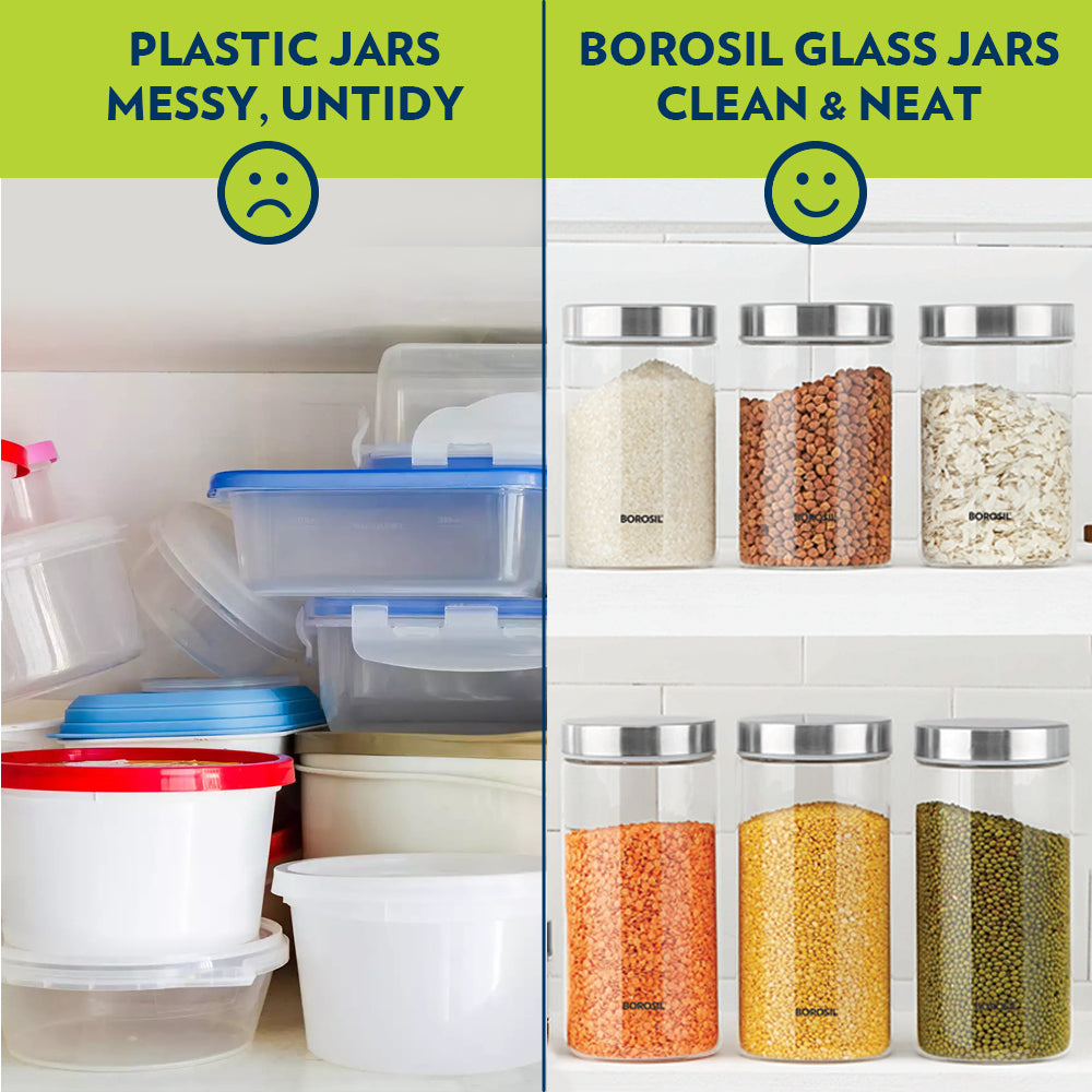 Borosil Endura Airtight Glass Jar, 1.2L