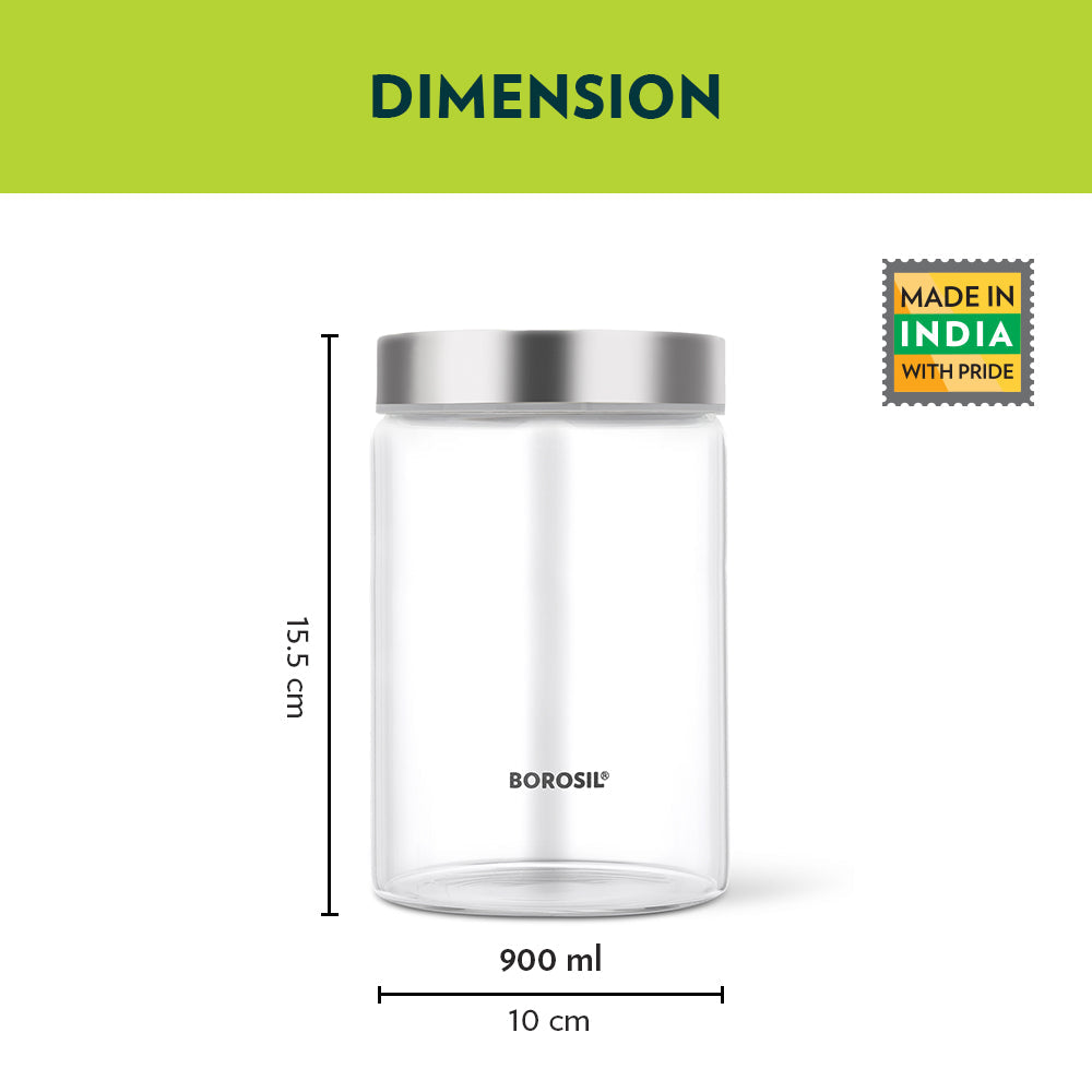 Borosil Endura Airtight Glass Jar, 600ml