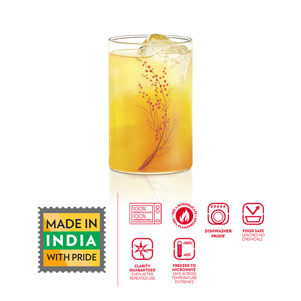 Vision Glass Cherry Medium Tumbler Set