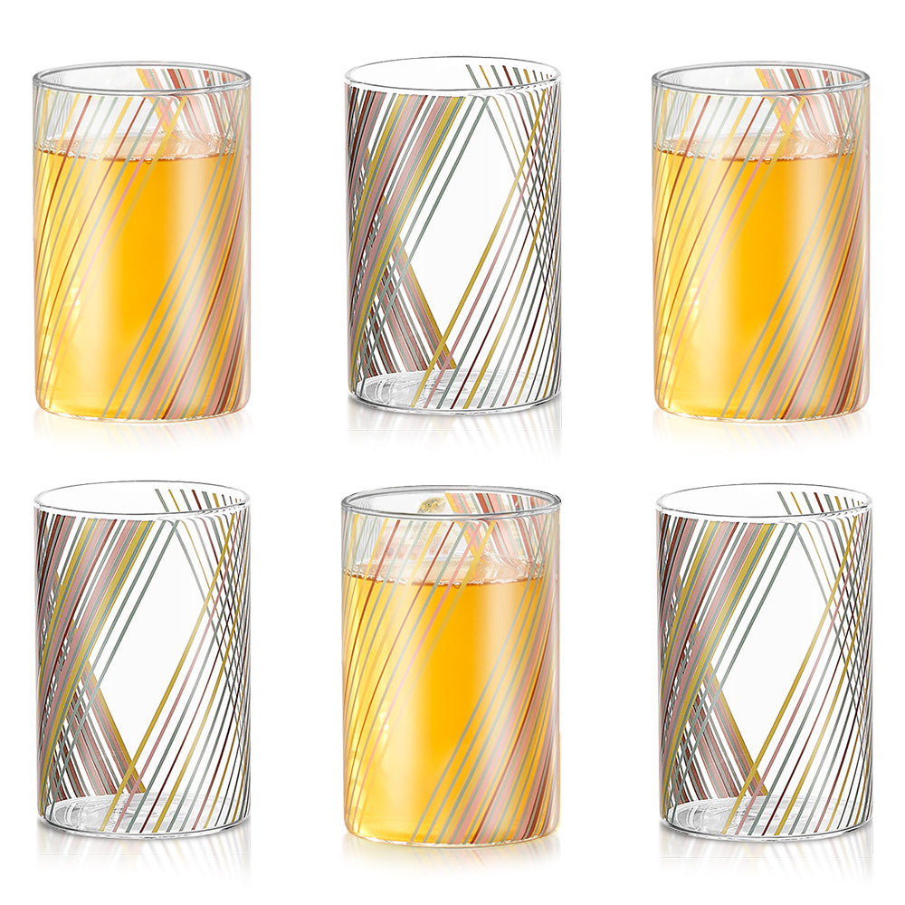 Borosil Prism Glass Medium Set of 6, 295 Ml