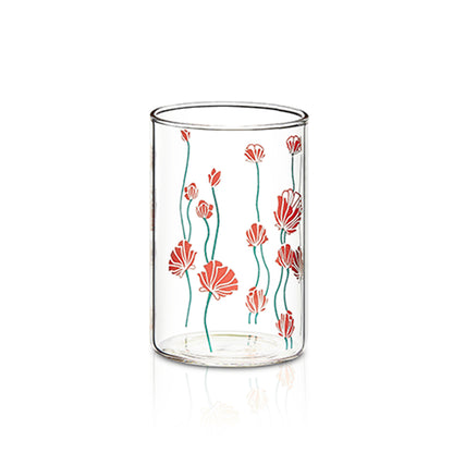 Vision Glass Red Buds Medium Tumbler Set