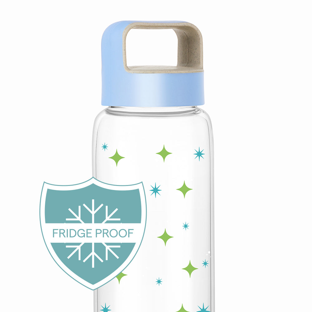 Borosil Cosmic Glass Bottle w Husk Lid