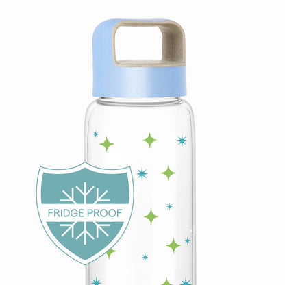 Cosmic Wide Mouth Printed Glass Bottle