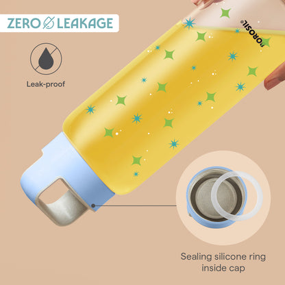 Cosmic Wide Mouth Printed Glass Bottle