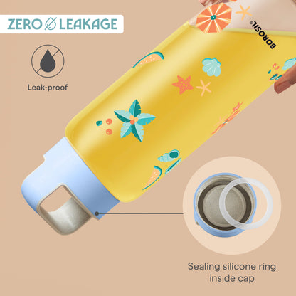 Tropica Wide Mouth Printed Glass Bottle