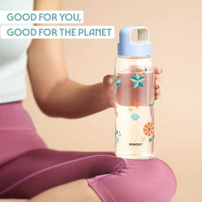 Tropica Wide Mouth Printed Glass Bottle