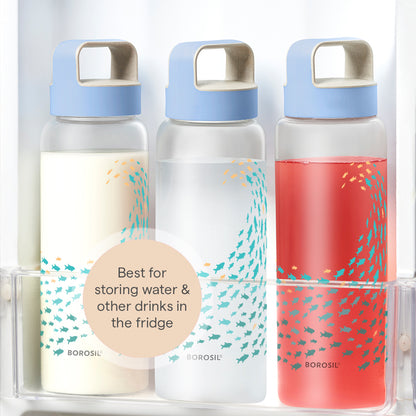 Marina Wide Mouth Printed Glass Bottle