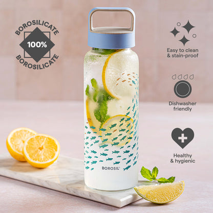 Marina Wide Mouth Printed Glass Bottle