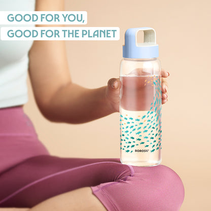 Marina Wide Mouth Printed Glass Bottle