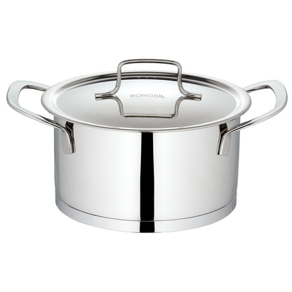 Borosil Cookfresh SS Casserole + Lid, 2.3L