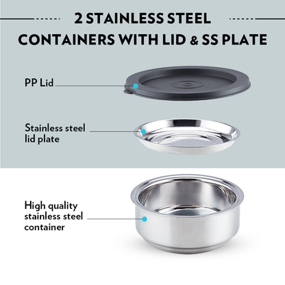 Carryfresh Round Stainless Steel Lunchbox