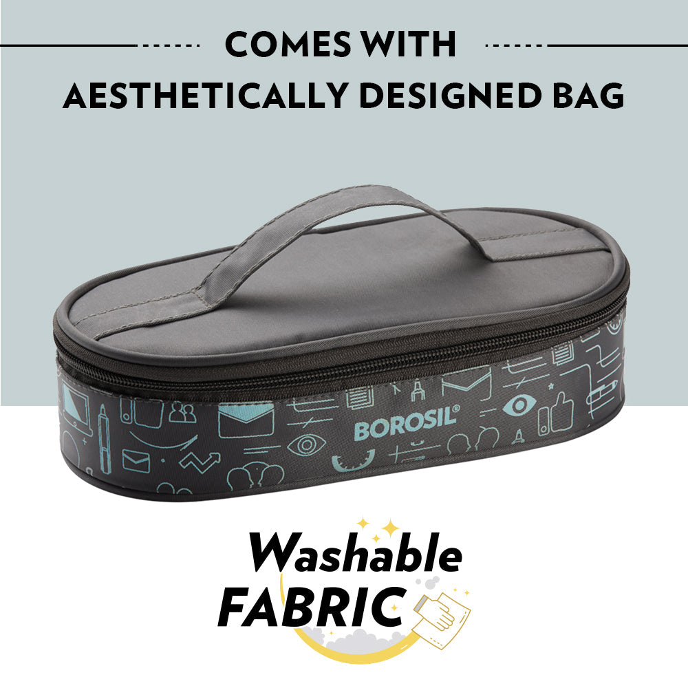 Borosil Carryfresh Lunchbox, Set of 2, Flat (Medium)