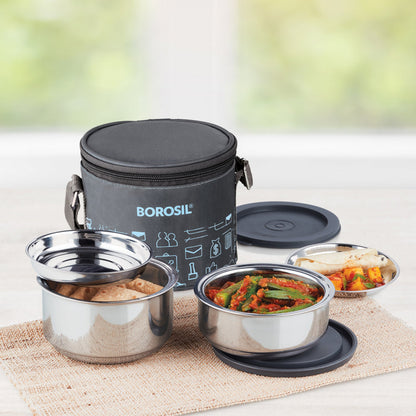 Carryfresh Round Stainless Steel Lunchbox