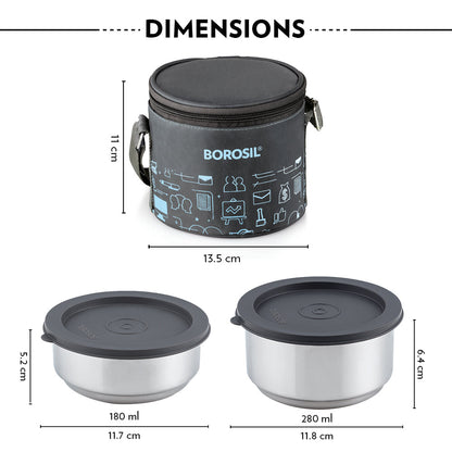 Carryfresh Round Stainless Steel Lunchbox