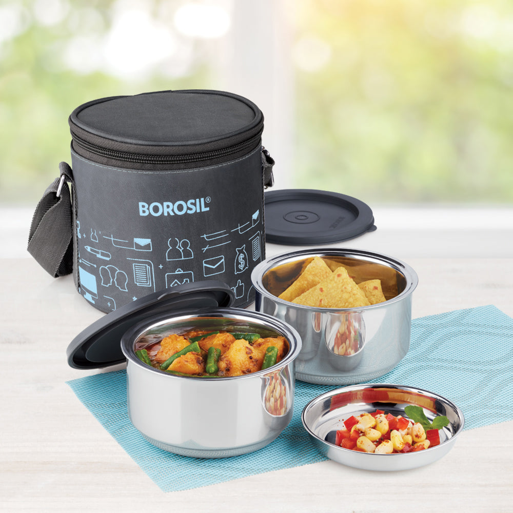 Carryfresh Round Stainless Steel Lunchbox