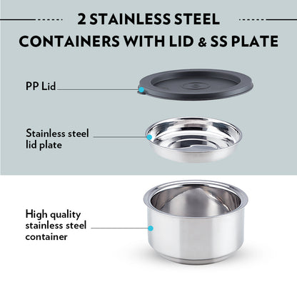 Carryfresh Round Stainless Steel Lunchbox